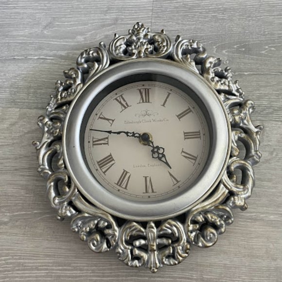 Fancy Silver Clock - Picture 1 of 2